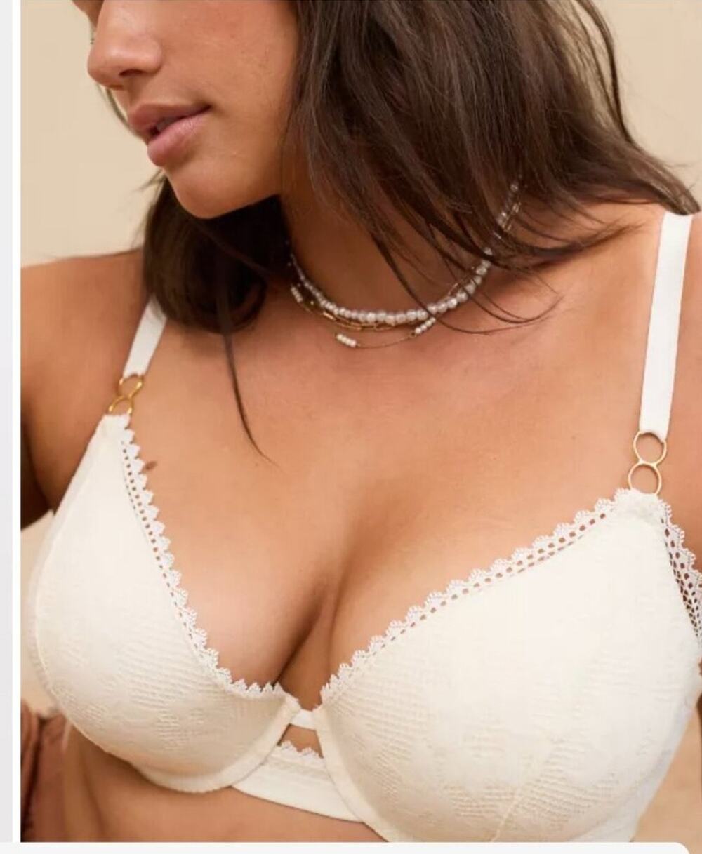 NWT Aerie Ivory Floral Lace Push Up Bra 32D Plunge